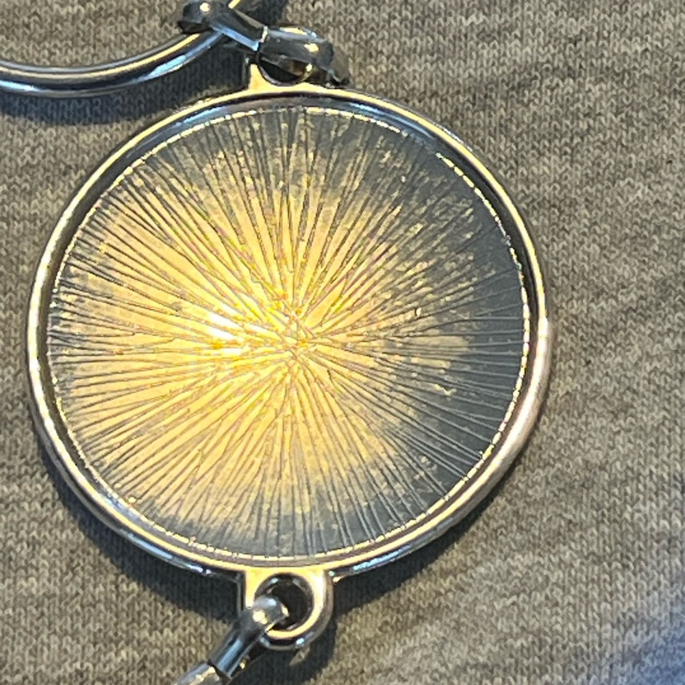 Gunmetal Chain Belt w/ Textured Medallion Discs Adjustable to 40” - Picture 5 of 7